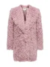 L Agence Toira Faux Fur Coat In Light Mauve