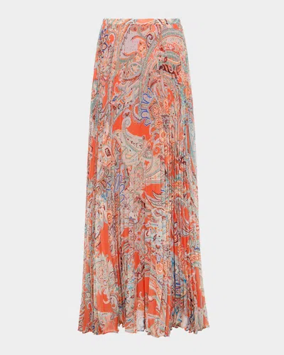 L AGENCE TORIN PLEATED MAXI SKIRT