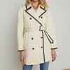 L Agence Toru Trench Coat In Light Pearl/midnight In Multi
