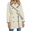 L'agence Toru Trench Coat In Light Pearl/midnight In Multi