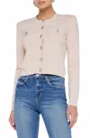 L Agence Toulhouse Cropped Crew Neck Cardigan In Petal In Gray