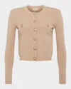 L Agence Toulouse Button-down Cardigan In Almond