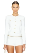 L Agence Womens Knit Long Sleeves Cardigan Sweater In 象牙白