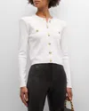 L Agence Womens Knit Long Sleeves Cardigan Sweater In Ivory
