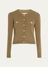 L Agence Toulouse Cardigan In Pinegold