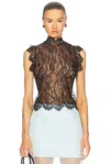L Agence Tours Sleeveless Lace Top In Black