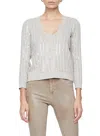 L Agence Trinity Sequin Stripe Sweater In Pale Neutral In Multi