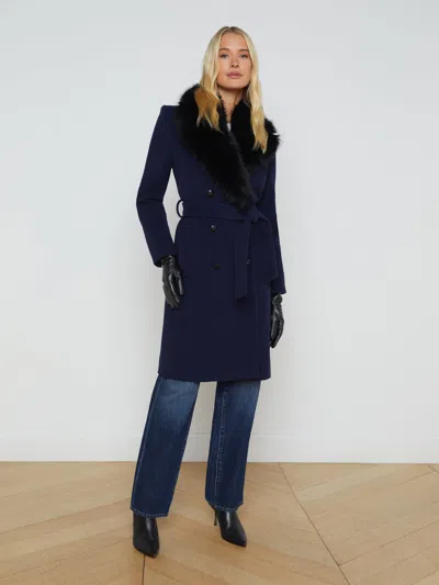 L Agence Tristan Coat In Midnight/black