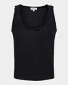 L Agence Trixi Twisted Band Tank Top In Black