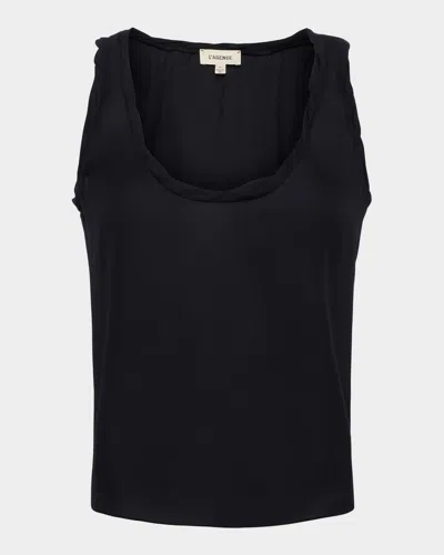 L Agence Trixi Twisted Band Tank Top In Black