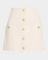 L Agence Truman Faux Leather Mini Skirt In Vintage White