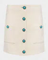 L Agence Truman Floral Embossed Mini Skirt In Neutral