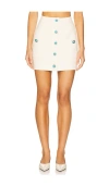 L Agence Truman Floral Embossed Mini Skirt