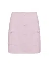 L Agence Truman Faux Leather Mini Skirt In Lilac Snow