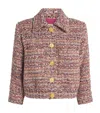 L Agence Tweed Cropped Jia Jacket In Neutral