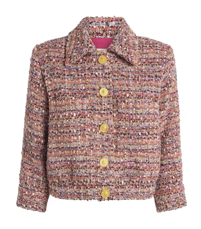 L Agence Tweed Cropped Jia Jacket In Neutral