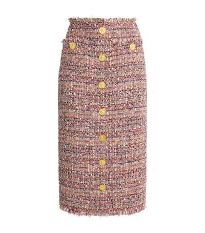 L AGENCE TWEED TAI MIDI PENCIL SKIRT