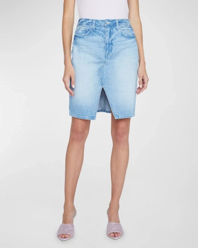 L Agence Tylee Denim Knee-length Skirt In Palisade