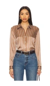 L Agence Tyler Blouse In Chocolate