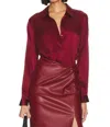 L Agence Tyler Blouse In Dark Bordeaux In Multi