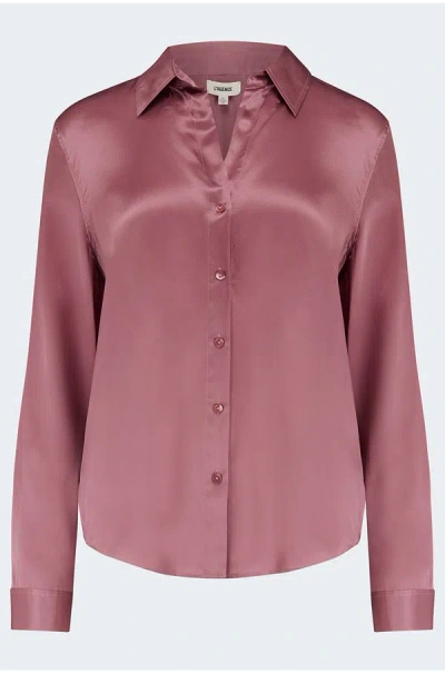 L'agence Tyler Blouse In Dark Mauve In Pink