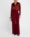 L Agence Tyler Blouse In Dark Bordeaux In Syrah