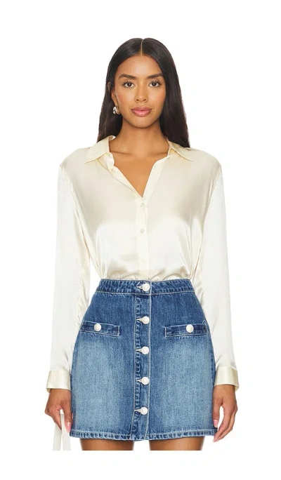L Agence Tyler Long Sleeve Blouse In Creme Brulee