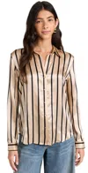 L Agence Sneeki Low-rise Straight-leg Jean In Almond/black Stripe