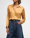 L Agence Tyler Long-sleeve Blouse In Biscotti