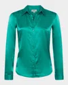 L Agence Tyler Long-sleeve Blouse In Bright Jade