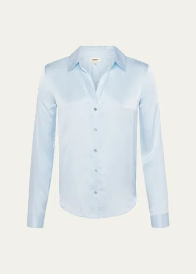 L Agence Tyler Long-sleeve Blouse In Ice Water