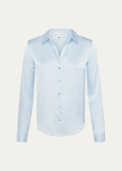 L'agence Tyler Long-sleeve Blouse In Ice Water
