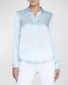 L Agence Tyler Long-sleeve Blouse In Blue
