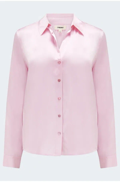 L'agence Tyler Long Sleeve Blouse In Blush In Pink
