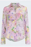L AGENCE TYLER LONG SLEEVE BLOUSE IN LILAC SNOW BOTANICAL BUTTERFLY