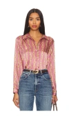 Shop L Agence Tyler Long Sleeve Blouse In Mauve Rose