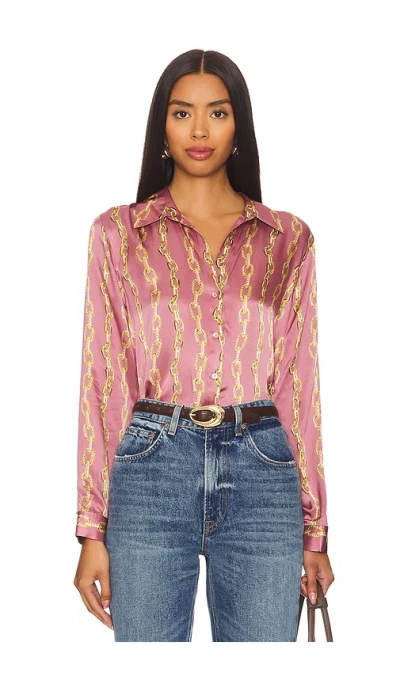 L Agence Tyler Long Sleeve Blouse In Mauve Rose