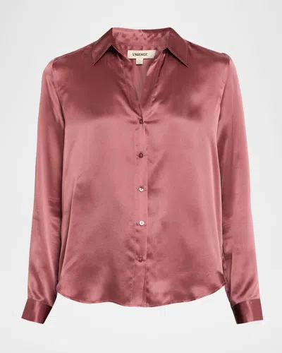 L Agence Tyler Long-sleeve Blouse In Purple
