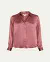 L Agence Dani Blouse In Mauve Rose In Pink