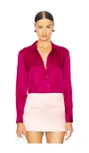 L Agence Tyler Silk Blouse In Ruby In Rose