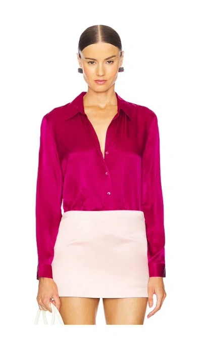 L Agence Tyler Long Sleeve Blouse In Rose