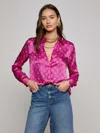 L Agence Tyler Silk Blouse In Pink