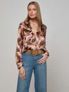 L Agence Tyler Silk Blouse In Multi