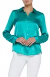L Agence Tyler Silk Blouse In Bright Jade