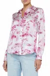 L Agence Tyler Silk Blouse In Pink Porcelain Toile