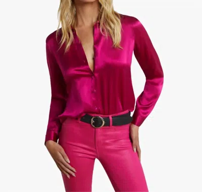 L AGENCE TYLER SILK BLOUSE IN RUBY