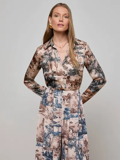 L Agence Tyler Silk Blouse In Multi