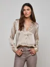 L Agence Tyler Silk Blouse In Neutral