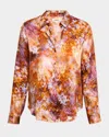 L Agence Tyler Silk Button-front Blouse In Multi