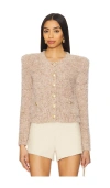 L Agence Una Knit Cardigan In Beige